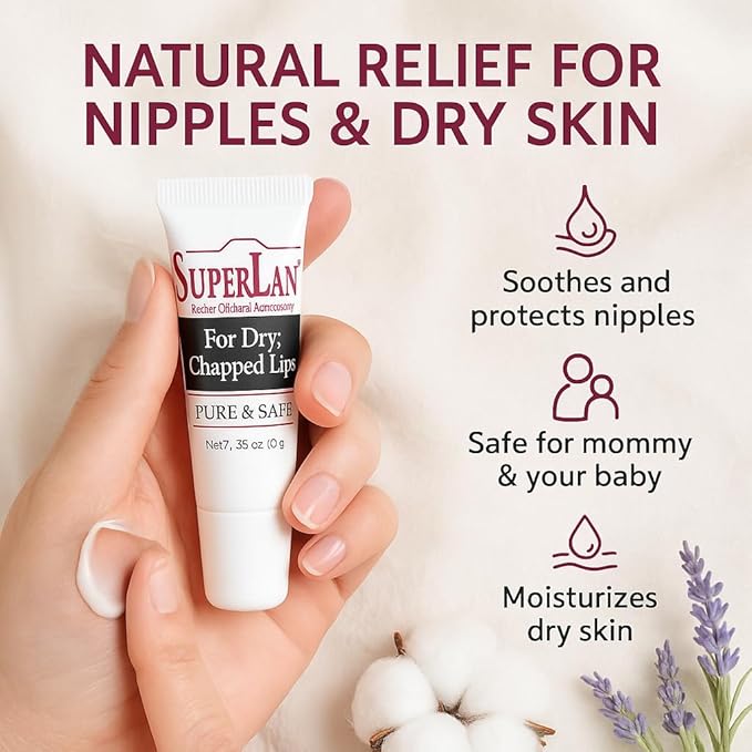 Lanolin Lip Balm 2 pack - Organic Lip Repair - Medical grade - Natural nipple cream - Moisturizer for dry cracked lips - Hydrating lip care - Ultra pure jojoba oil - Chapstick For Men & Women 0.70 Oz