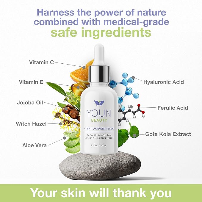 YOUN Beauty 2 Minutes 5 Years Younger Skin Care System by Dr. Anthony Youn – Anti-Aging Skincare Set: Vitamin C Serum, 2.5% Retinol Moisturizer, Green Tea Facial Cleanser & Wash-Off Exfoliating Cream