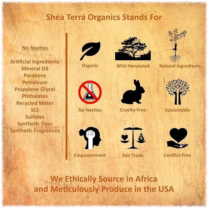 Shea Terra Organics 100% Organic Cold-Pressed Virgin Shea Butter – S. African Lavender | Natural Anti-Aging Daily Skin, Nails & Hair Cream to Soften & Rejuvenate Skin & Reduce Stretch Mark – 6 oz