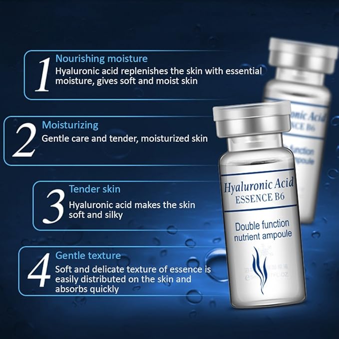 BIOAQUA Hyaluronic Acid Essence B6 Glycerol Tender Smooth Skin Serum Plant Extracts Nourishing Moisturizing 5ml*10PCS/Box