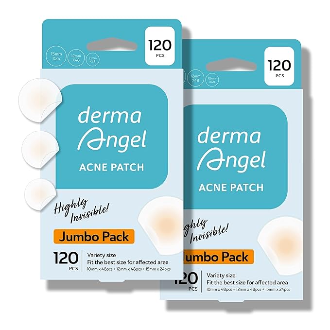 Ultra Invisible Acne Patches for Face Pimple Patches Hydrocolloid Patches Zit Patches Acne Stickers Exposed Skin Care Acne Treatment - Day and Night Use 240 pieces 3 Sizes