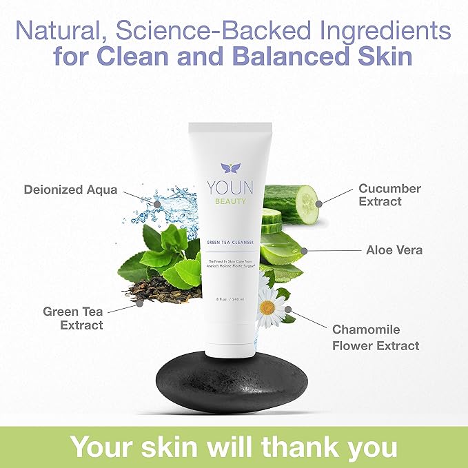 YOUN Beauty 2 Minutes 5 Years Younger Skin Care System by Dr. Anthony Youn – Anti-Aging Skincare Set: Vitamin C Serum, 2.5% Retinol Moisturizer, Green Tea Facial Cleanser & Wash-Off Exfoliating Cream